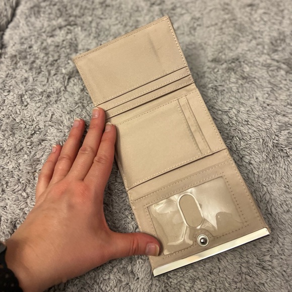 4/$25 Women’s bifold wallet, cream and textured - Picture 2 of 3